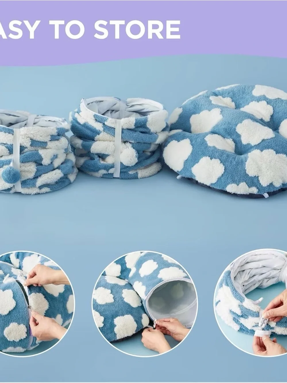 BEDSURE BLUE CAT TUNNEL CLOUDS